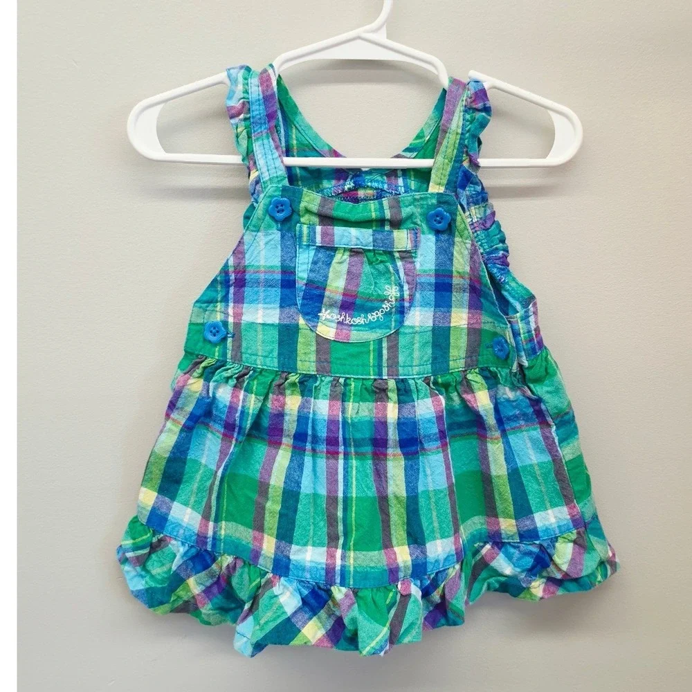 OshKosh B'gosh Baby Girls 6M Plaid Ruffle Jumper Dress